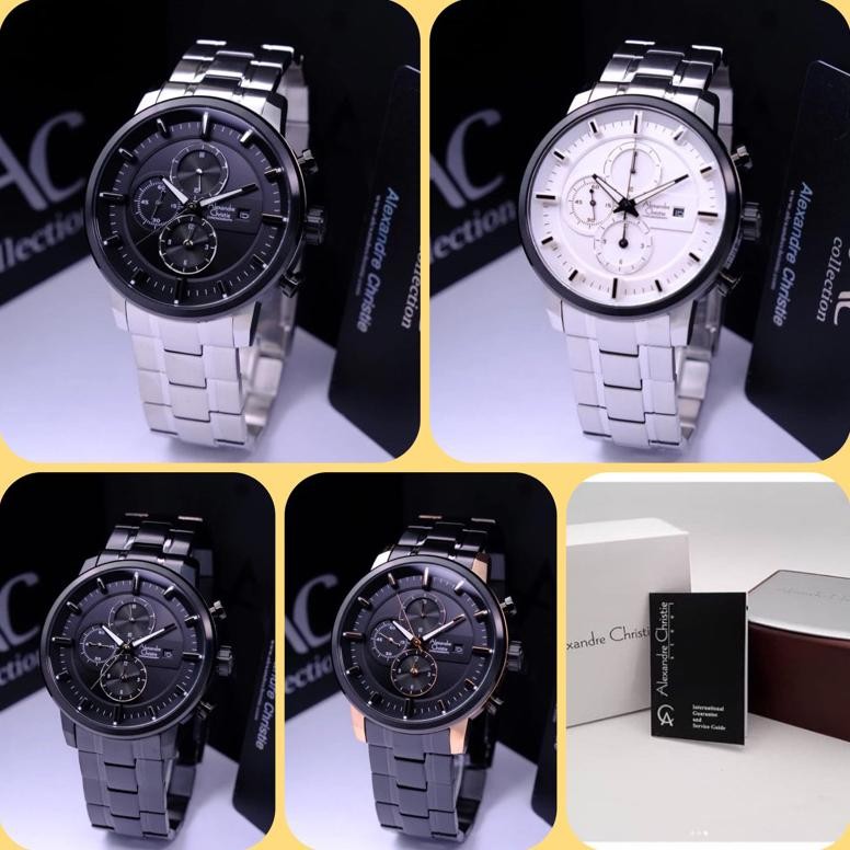 JAM TANGAN PRIA ALEXANDRE CHRISTIE AC 6323 MC / AC 6323 / 6323 CHRONOGRAPH STAINLESS STEEL GARANSI R