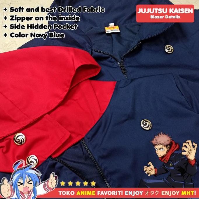 Promo Blazer Megumi Fushiguro / Inumaki Toge - Jaket Jujutsu Kaisen Cosplay Jaket Anime