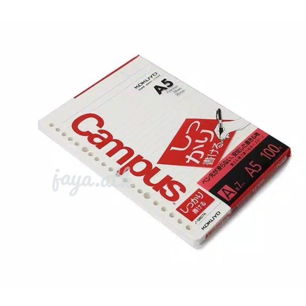 

KOKUYO - Campus Loose Leaf Paper Garis - A5 7mm Rule 100 Sheets 807A RB07