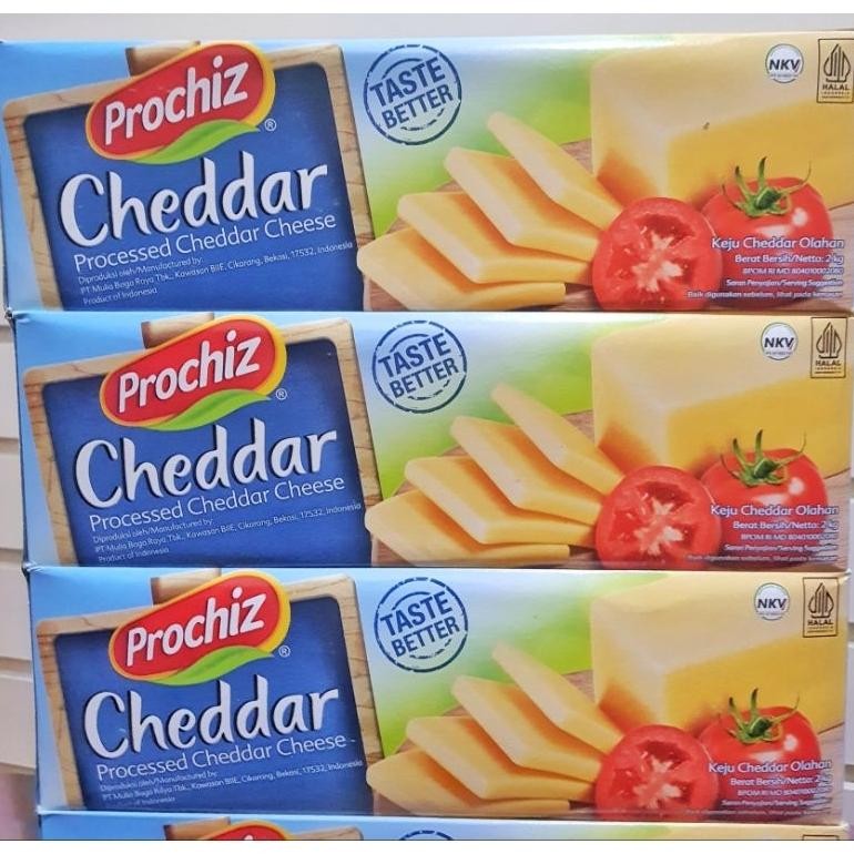 

Baru Keju Prochiz Cheddar 2KG - Keju Blok Lezat untuk Masakan & Camilan