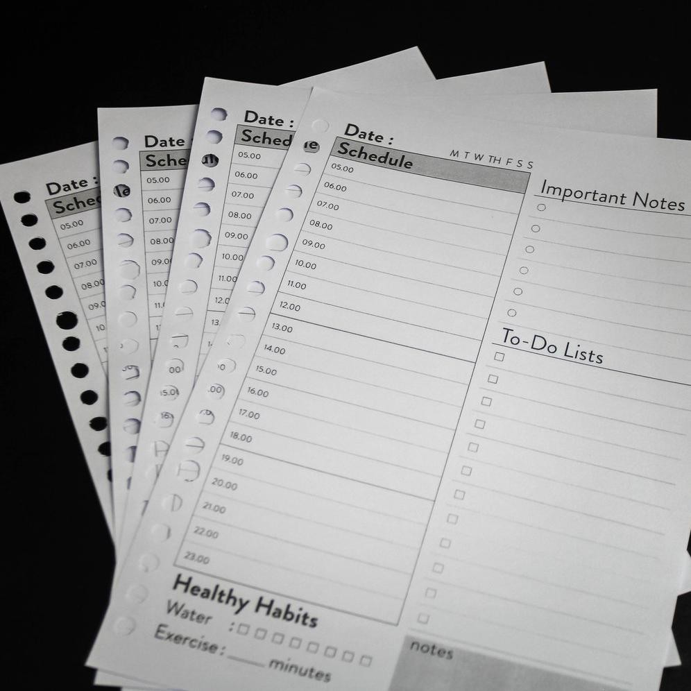 

[TULIS.ID] Basic Daily Planner A5 Loose Leaf Binder 100 Gsm RB07