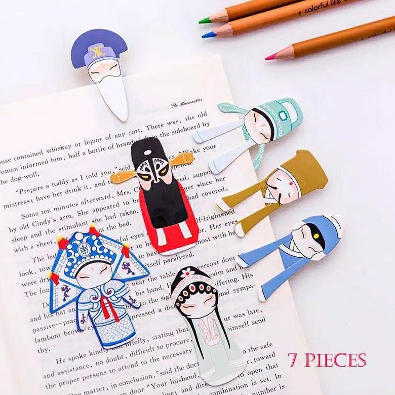 

Pembatas Buku Bookmark Set Chinese Style Peking Opera Lucu Unik RB07