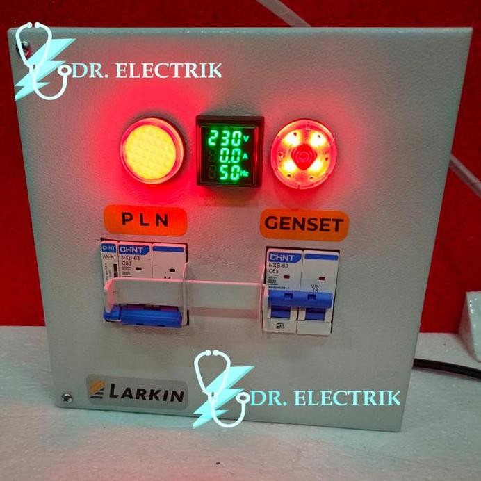 

Terlaris Panel Interlock Switch Pln-Genset 2P+ Alarm ,Volt,Amper,Hz(Cos).