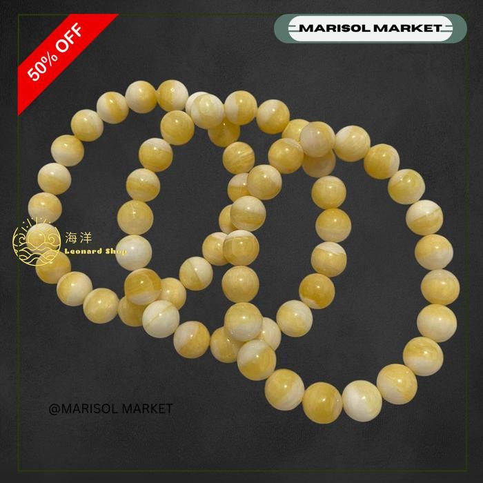 GELANG KULIT KERANG SUPER FULL GOLD MATA KUCING ASLI 100% PUTIH SERAT EMAS BAHAN BERKUALITAS NATURAL