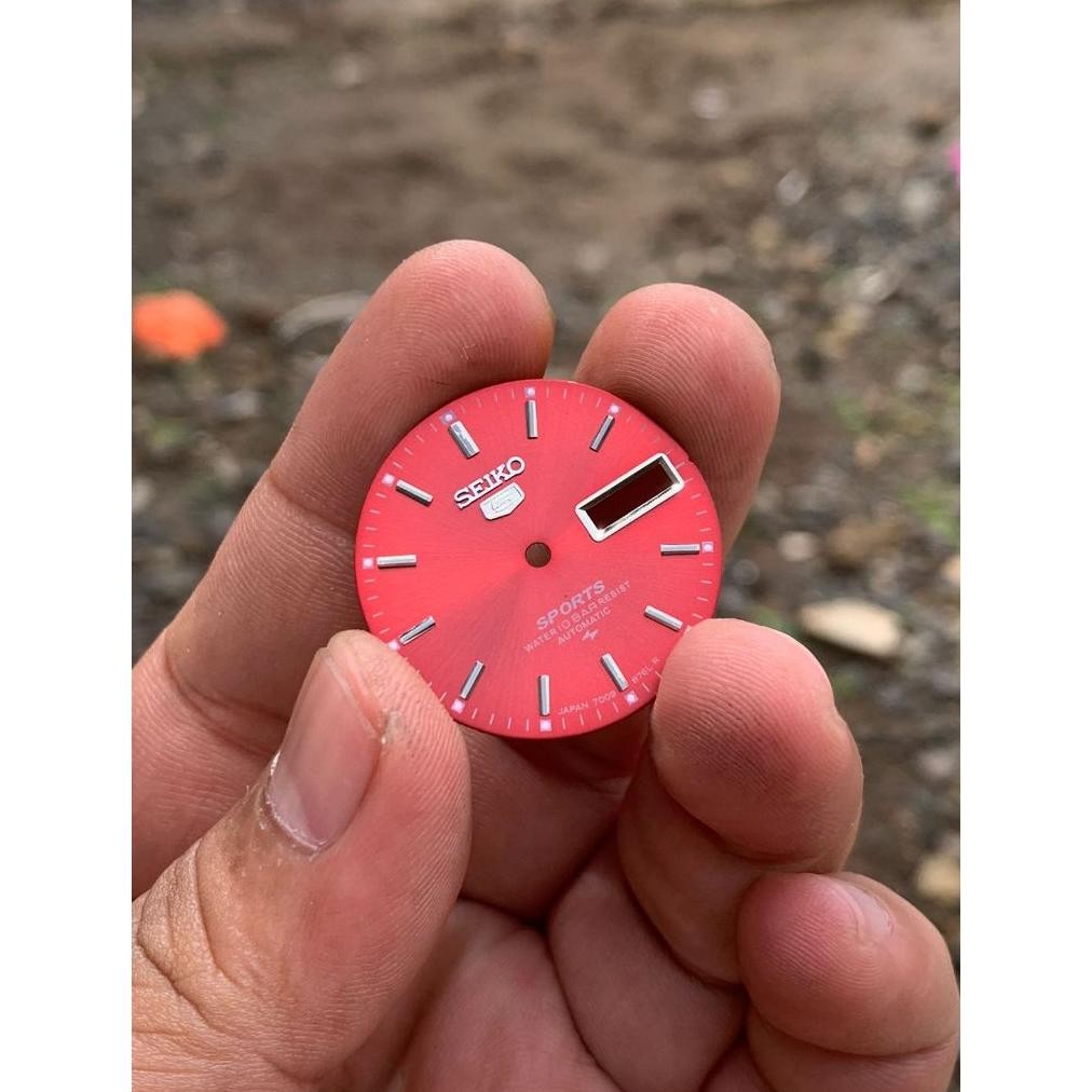 PLAT DIAL SEIKO 5 SPORTS 28,5 MM MERAH CAL 7S26 7009 NH36 6309 RB