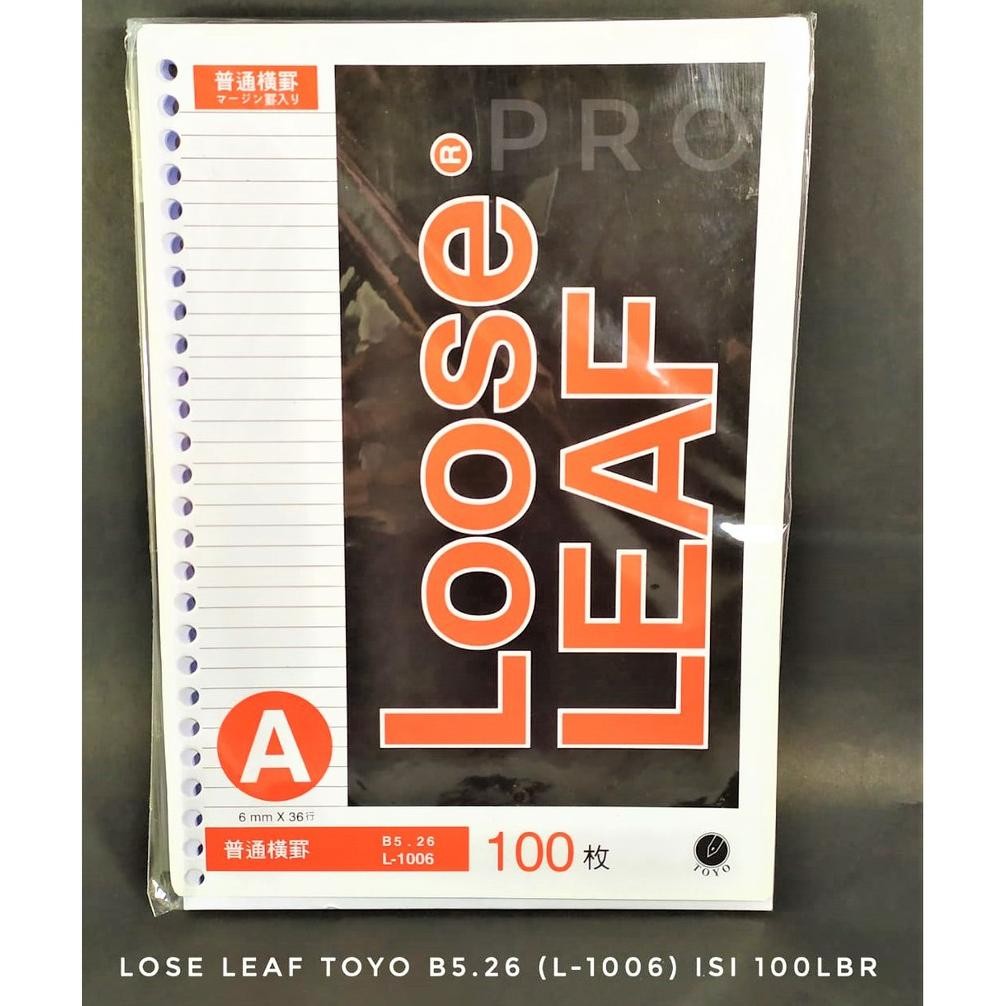 

ISI KERTAS BINDER NOTE LOOSE LEAF B5 GARIS 26 LUBANG RING ISI 100 LEMBAR RB07