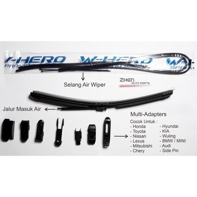 W-Hero Premium Spraying Wiper Universal / Silicone Wiper / Frameless Wiper / Full Set Silicone Wiper