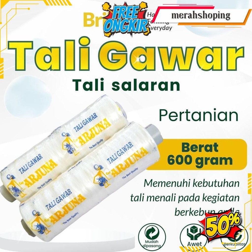 Tali Gawar Salaran 600 Gram / Tali Salaran Tanaman Kacang Panjang / Tali Salaran Tanaman Mentimun Or