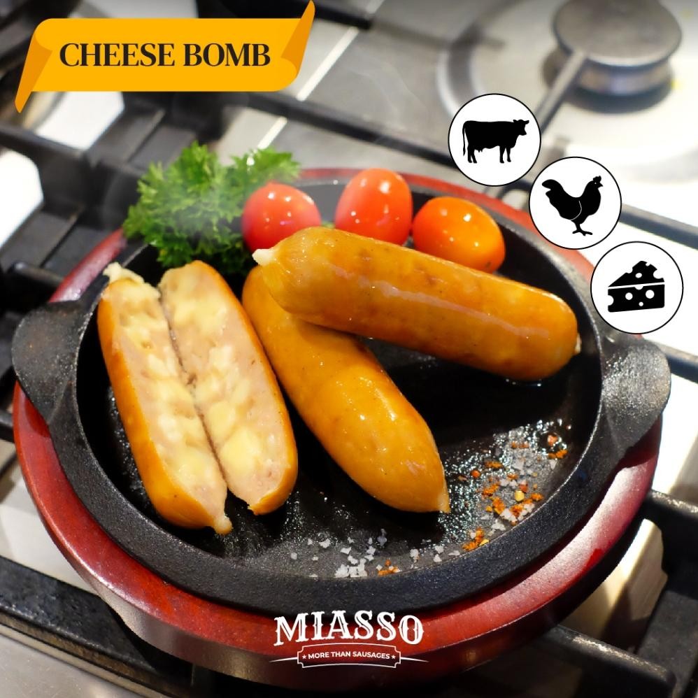 

Baru MIASSO Cheese Bomb 180g - Sosis Premium Isi Keju Leleh