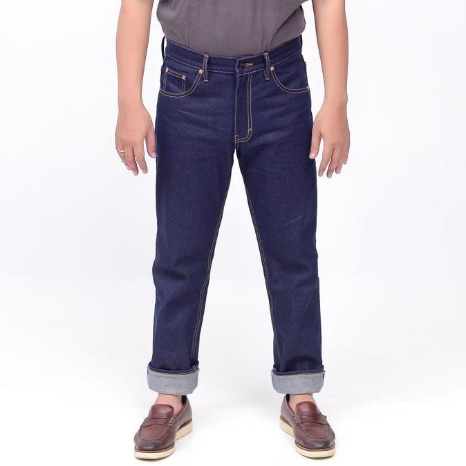 YNS COMPANY - ART BRAJAMUSTI - Celana Jeans Pria Selvedge Accent 16 Oz Blue Indigo daps