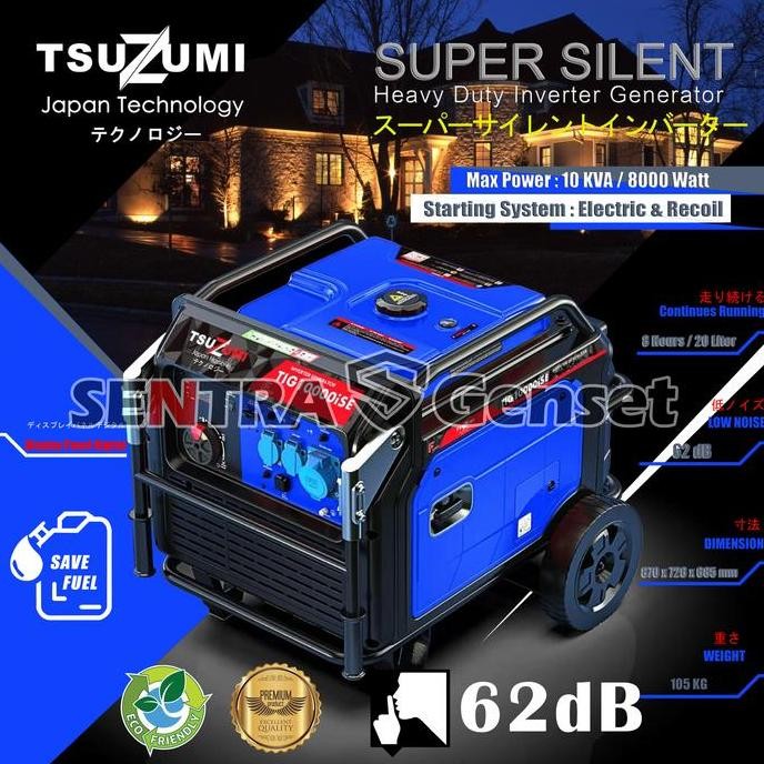 

Terlaris Genset 10 Kva 8000 Watt Super Silent Inverter Tsuzumi Tig 10000 Ise