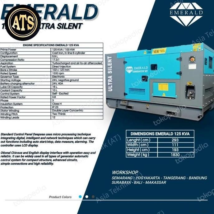 

Terlaris Genset Silent 125 Kva.. 100Kw Heavy Duty Japan