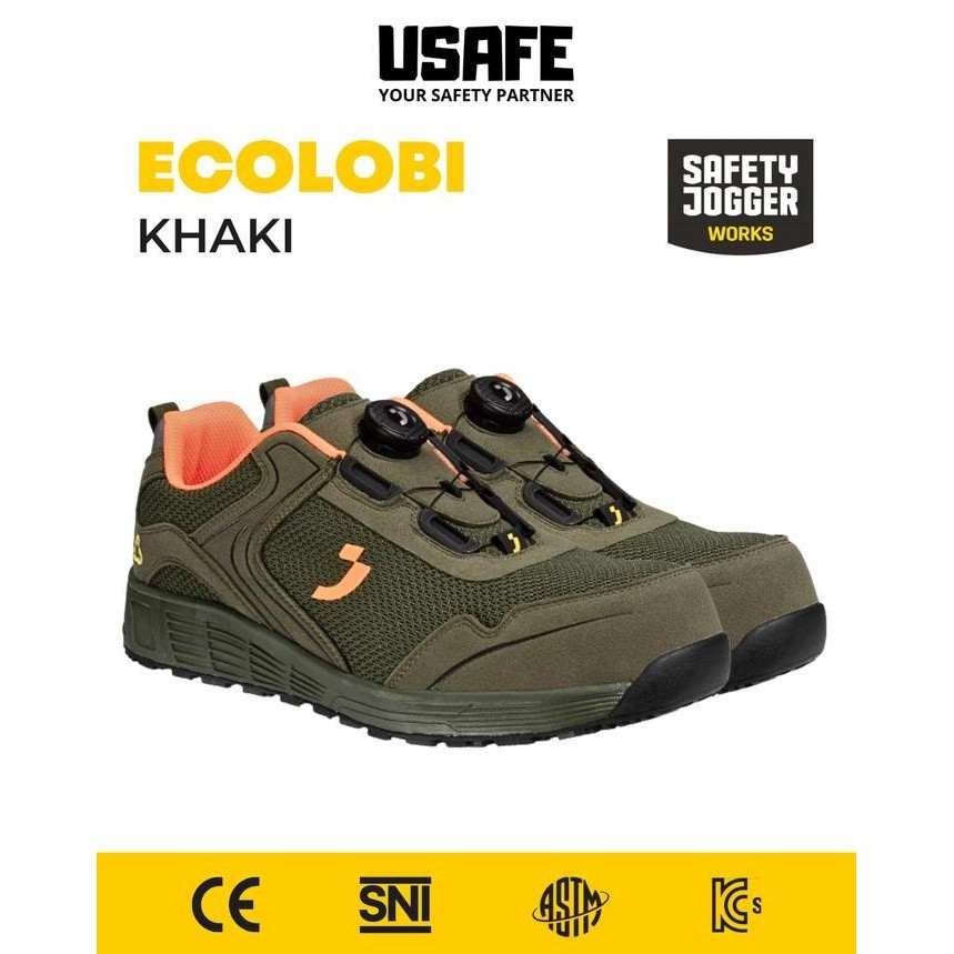 

Terlaris Sepatu Safety Jogger Ecolobi Khaki S1P Low Tls