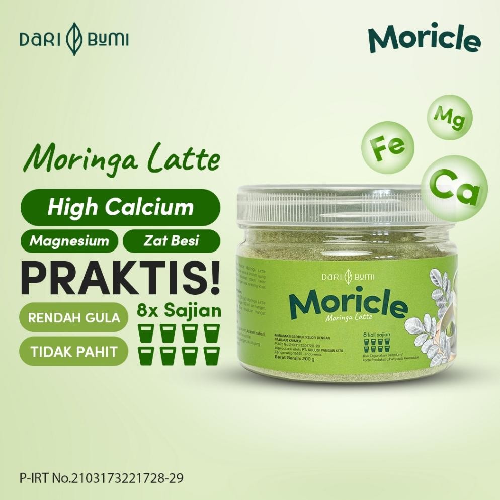 

Dari Bumi Moricle Moringa Latte Minuman Bubuk Kelor Latte 200 Gram