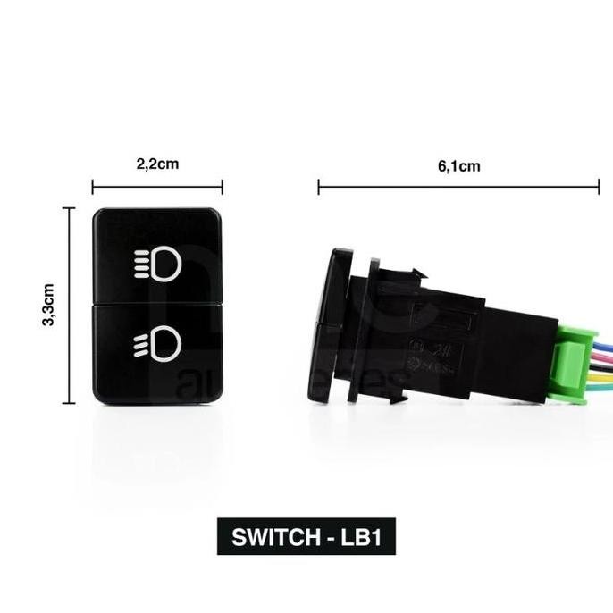 SAKLAR SWITCH MOBIL LAMPU TEMBAK 3 MODE NINE LUMINOS LB1 2 TOMBOL