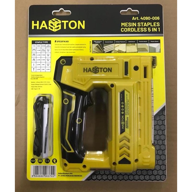 

Hasston Mesin Staples Cordless 5 in 1 / Stapes batere Li (4090-006)