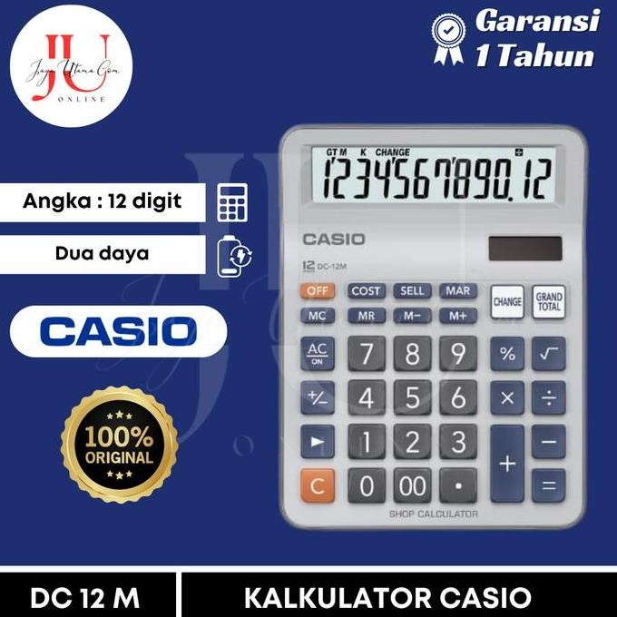 

restock Calculator Casio DC-12M Kalkulator Toko Shop Desktop 12 Digits