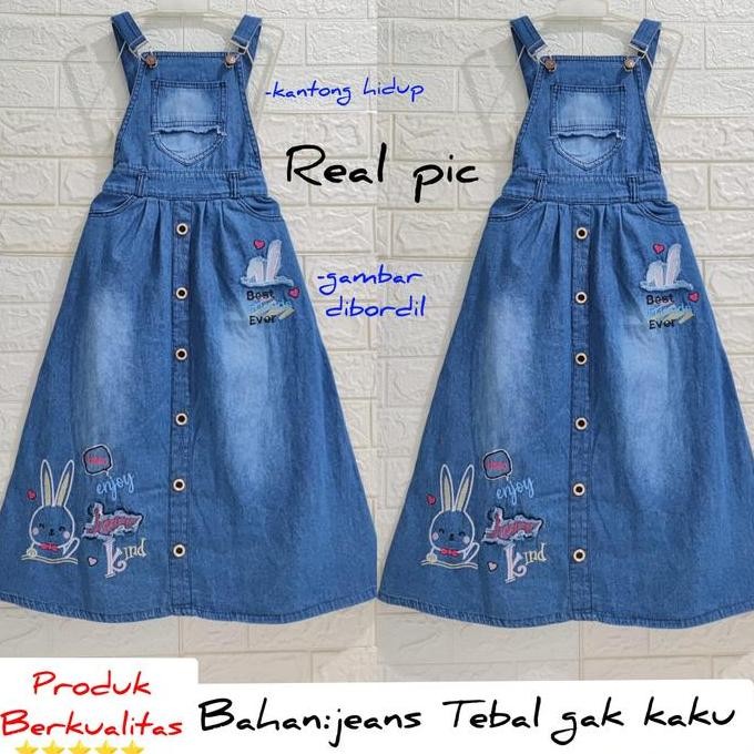 wearpack rok panjang/overall perempuan/ rok kodok jeans panjang 3-12th