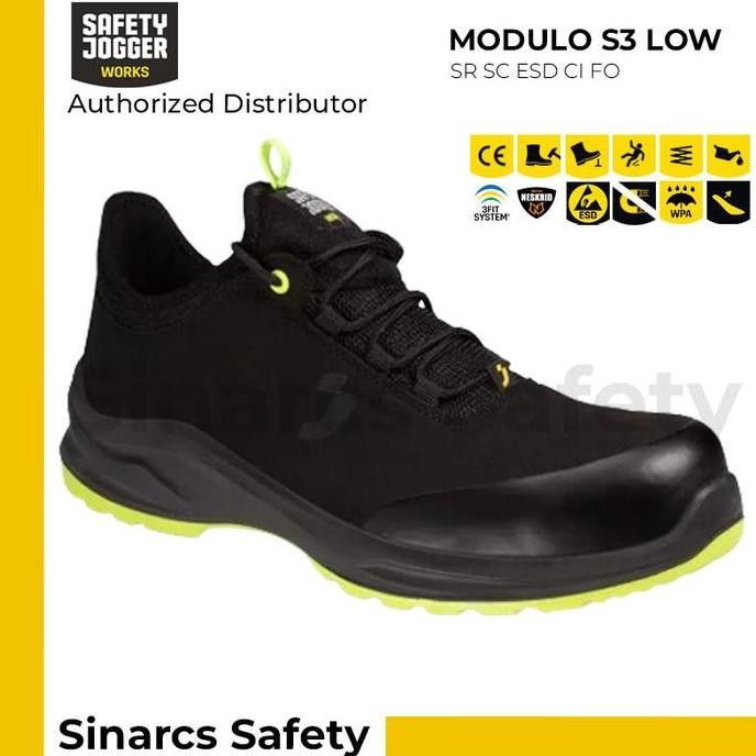

Terlaris Sepatu Safety Jogger Modulo S3S Low - Black / Hitam