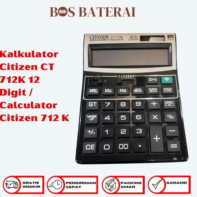 

restock Kalkulator Citizen CT 712K 12 Digit / Calculator Citizen 712 K