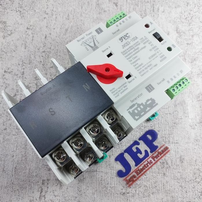 

Terlaris Ats Automatic Transfer Switch 4P 100A Perpindahan Pln Genset Automatic Otomatis Jvc Electric