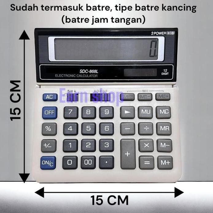 

restock Kalkulator SDC 868 L Kalkulator 12 Digit Sudah Termasuk Batrai