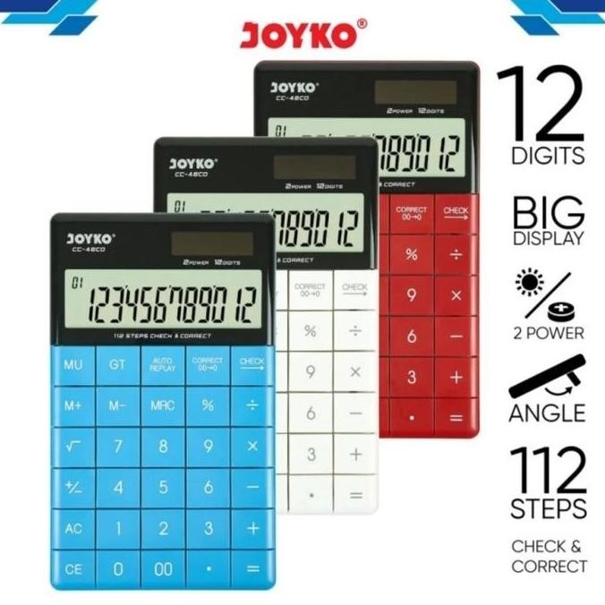 

restock JOYKO CC48 CO CHECK CORRECT CALCULATOR - Kalkulator Meja Color CC 48CO
