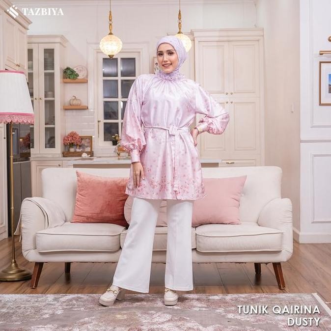 TAZBIYA X ADELIA PASHA TUNIK QAIRINA SERIES I TUNIK DEWASA SILK PREMIUM