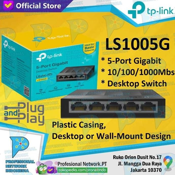 Tp-Link Ls1005G 5-Port Gigabit Desktop Switch Tplink Tl-Ls1005G