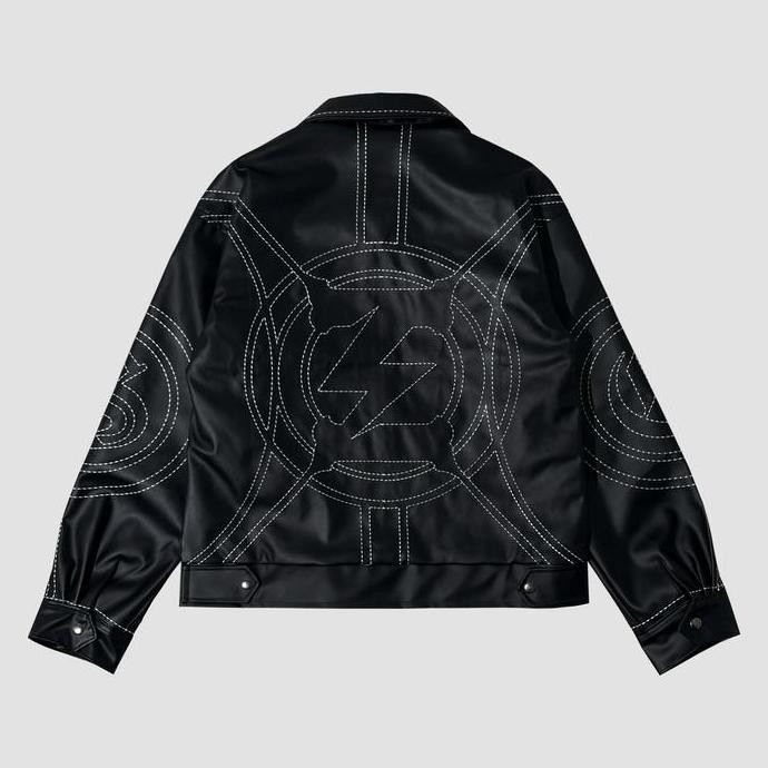 Promo Evilspirit Leather Jacket -  Stevany Black Unisex Casual Pria Wanita Hitam Tebal Nyaman Zipper