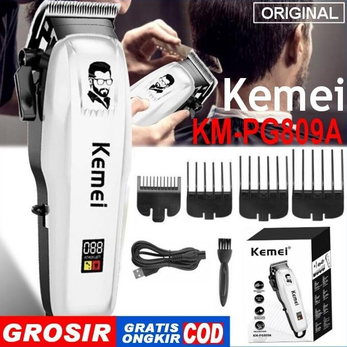 Terlaris Pg809A Kemei Km-Pg809A Alat Cukur Rambut Cas Baterei Lcd Km Pg 809A