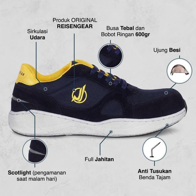 

Terlaris Reisen Gear - Makaw | Sepatu Safety Model Sporty Ujung Besi