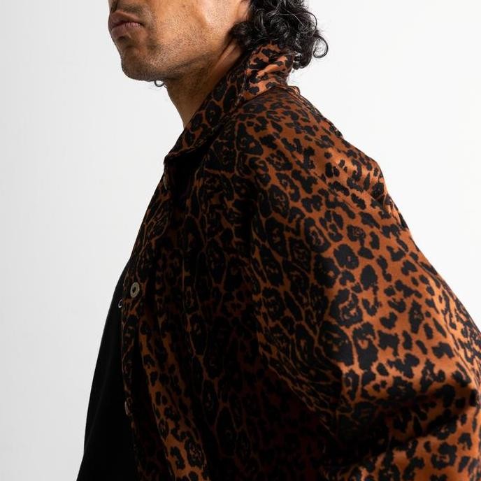 Sale Heim  - Leopard 02 Coach Jacket / Jaket Motif Macan Tutul Orange Premium Streetwear Oversize Ke