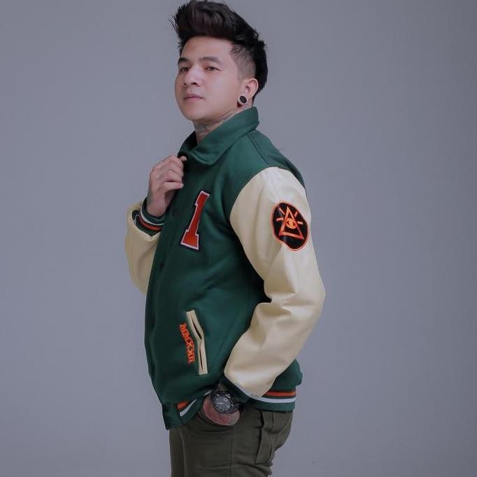 Grosir Jaket Varsity Baseball Pria Dan Waanita - Varsity Vintage Full Bordir - Original Indigo