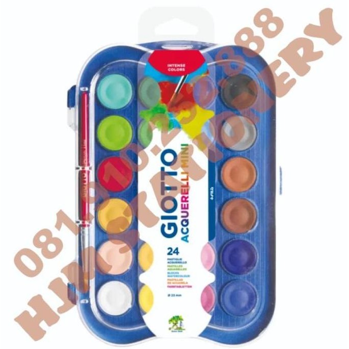 

ready Giotto Acquerelli MINI 24 Warna Water Color Cake / Cat Air 23mm 3526