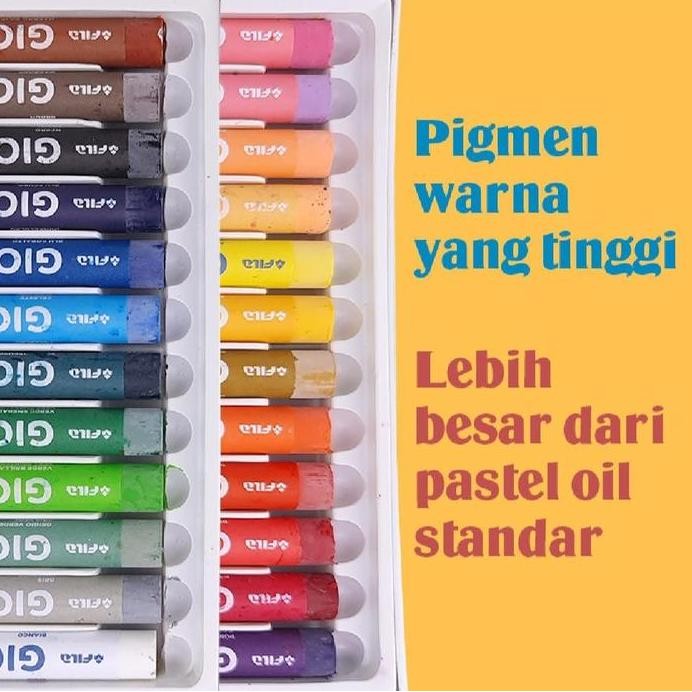 

ready Crayon Pastel Jumbo 11 mm Giotto Olio Maxi Pastel 293800 Non Toxic Harga set isi 24 Warna