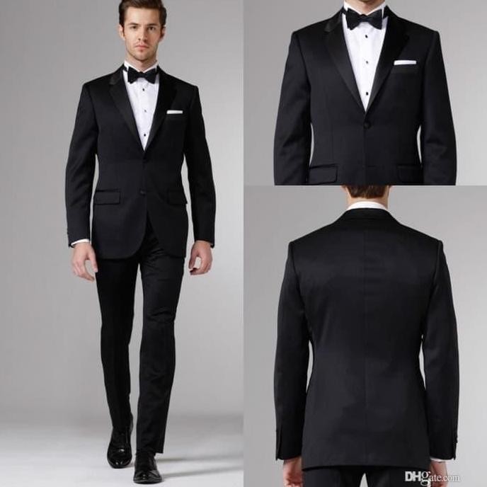 Setelan Jas Pengantin Pria - Hitam - Paket Jas+Celana+Kemeja dan Dasi murah