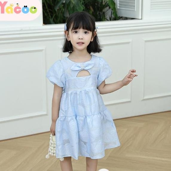 Sale Yacoo Gaun Anak Perempuan Yacoo Gaya Korea Lengan Puff Motif Kupu-Kupu Rok Putri Bunga Untuk Us