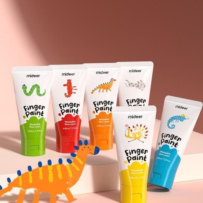 

ready Mideer Finger Paint 6 colours Washable Non Toxic Cat Tangan Anak