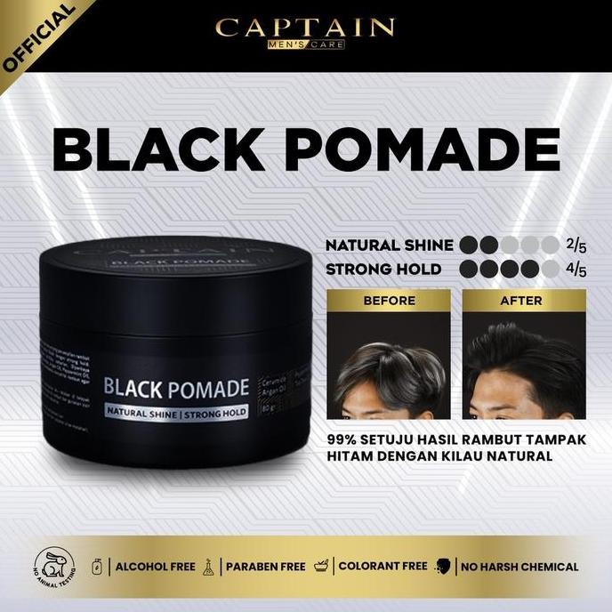 Pomade Waterbased Captain Black Pomade - Penghitam Rambut Uban murah