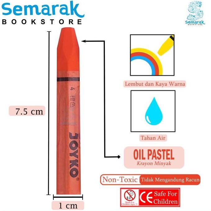 

ready Krayon Tanpa Racun Joyko Titi Oil Pastel 12 / 18 / 24 / 16 / 55 Warna