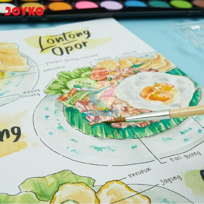 

ready (1 Set) Cat Air Watercolor Cake 36 Warna JOYKO WC-3-36 + Bonus Kuas Lukis Water Color