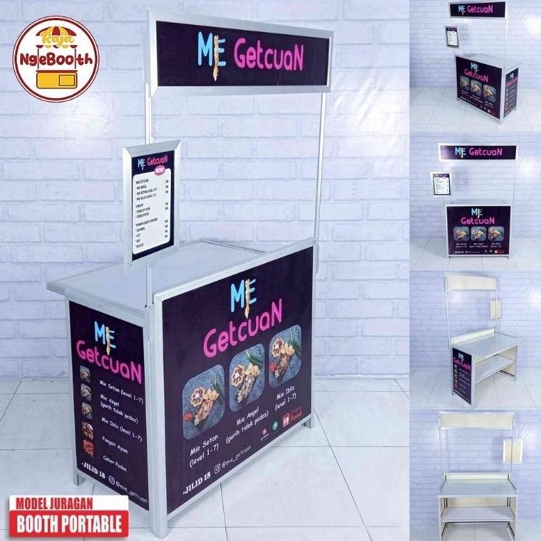 xenn booth portable meja lipat gerobak lipat almunium praktis murah raja gerobak 99 gresik surabaya