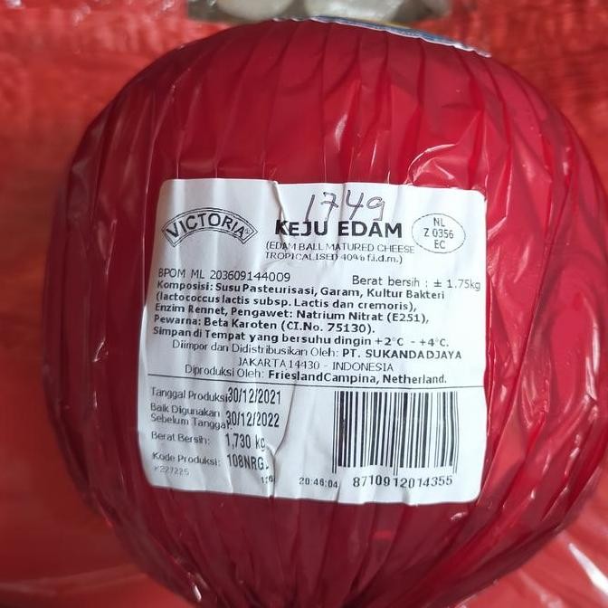 

Murah Victoria Keju Edam Whole Bulat Besar Jumbo Cheese Extra Mature 1.6Kg