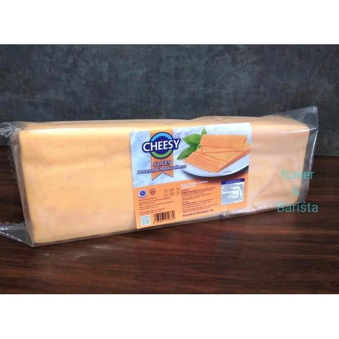 

Promo Cheesy Keju Slice Burger Red Cheddar 1Kg 84 Slices /Slices Keju Orange
