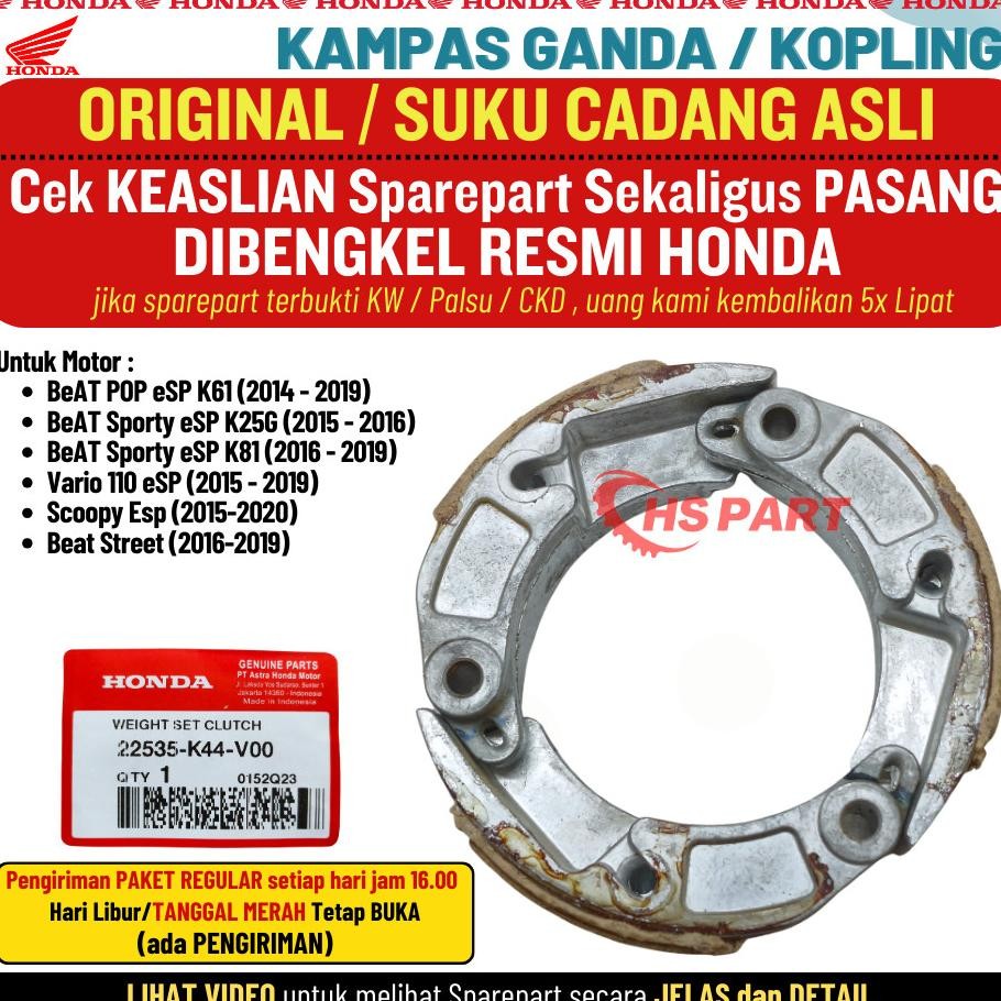 Kampas Ganda Otomatis Kopling Beat Fi Stater Halus Original Beat POP Scoopy Esp Vario 110 Fi Beat St