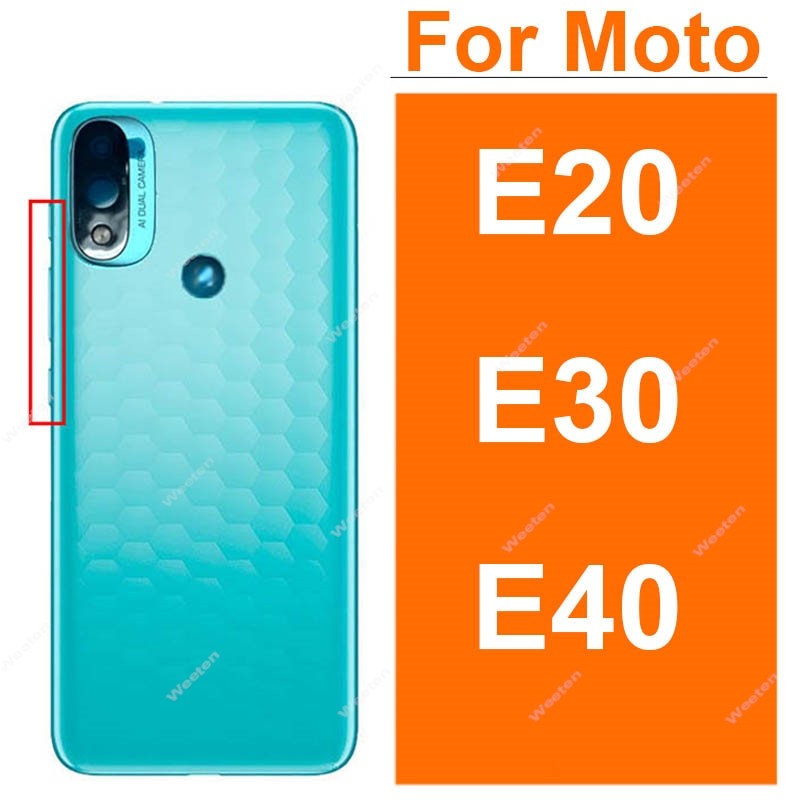 Untuk motorola moto e20 e30 e40 penutup casing pintu baterai belakang penutup belakang suku cadang p