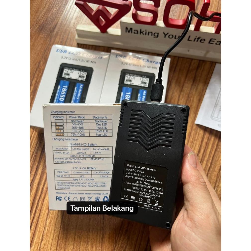 Promo  Chb-011 Charger Baterai Cas Baterai Aaa Aa 18650 Indikator Digital Led Status Baterai Volt Da