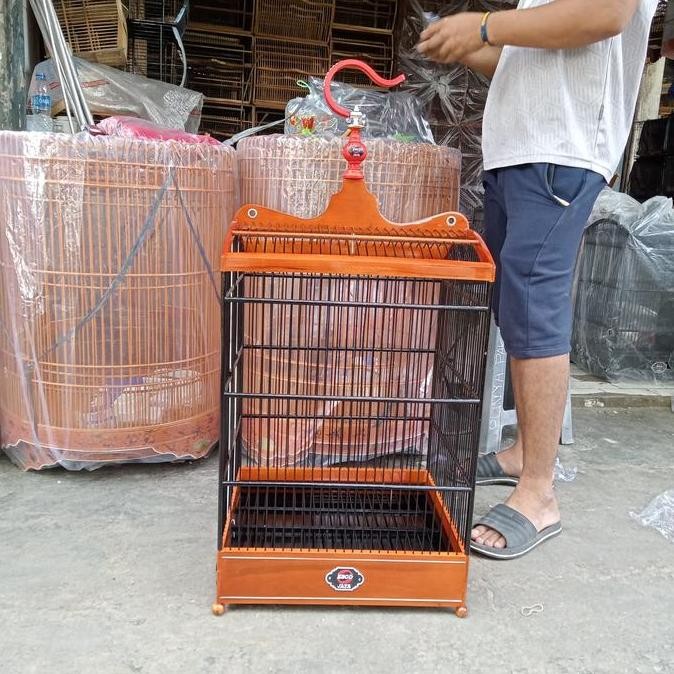 sangkar/kandang kotak Ebod No 3 warna coklat Lis (gojek/grab)