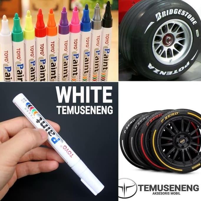 

Ready !!!! Toyo Paint Marker Putih Spidol Ban Warna Roda Mobil Motor Ori Karet Cat Pewarna Bentuk Pen Murah Hitam Merah